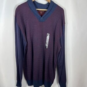 NWOT LINEA UOMO Blue‎ & Red Preppy Wool Blend Sweater Size 2XLT